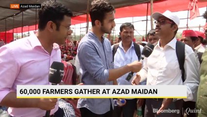 60,000 Farmers Gather At Azad Maidan