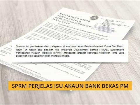 SPRM perjelas isu akaun bank bekas PM
