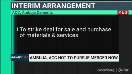 Ambuja, ACC Merger Put On Hold For Now