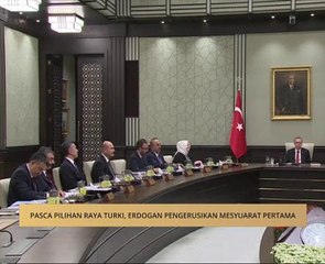 Pasca Pilihan Raya Turki,  Recep Tayyip Erdogan mempengerusikan mesyuarat pertama