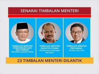 Senarai 23 Timbalan Menteri baharu yang dilantik
