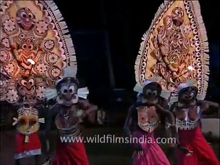 Dance of the majestic Bhairavi Kolams during Padayani Festival