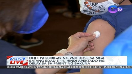 DOH: Pagbibigay ng 2nd dose sa mga batang edad 5-11, hindi apektado ng delay sa shipment ng bakuna | News Live