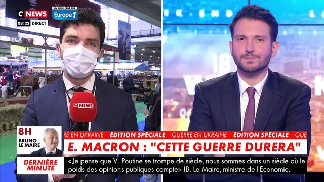 Salon de l'Agriculture - La guerre en Ukraine durera et il faut nous y préparer , a averti Emmanuel Macron en indiquant que le gouvernement préparait un plan de résilience pour face aux conséquences économiques de cette crise