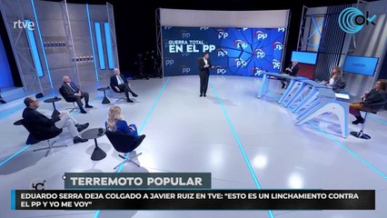 Eduardo Serra deja colgado a Javier Ruiz en TVE: "Esto es un linchamiento contra el PP y yo me voy"