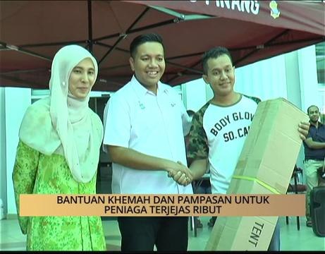 AWANI State [P. Pinang]: Bantuan khemah dan pampasan untuk peniaga terjejas ribut