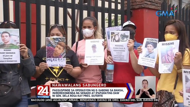 Pagsuspinde sa operasyon ng E-sabong sa bansa, inirerekomenda ng Senado at ipaparating daw ni Sen. Dela Rosa kay Pres. Duterte | 24 Oras