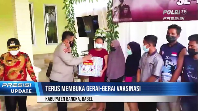 Vaksinasi Warga Desa Penagan, Kec. Mendo Barat, Kab. Bangka Polda Babel