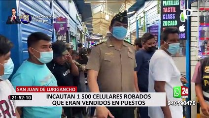 SJL: incautan 1.500 celulares robados durante intervención a galerías