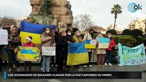 Los ucranianos de Baleares claman por la paz cantando su himno