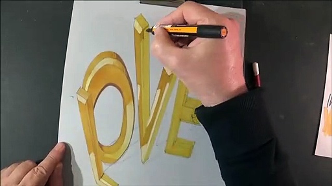 How I Draw 3D LOVE Letters- Trick Art