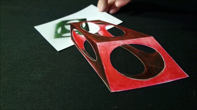 How I Draw a 3D Holey Cube- Trick Art by Vamos