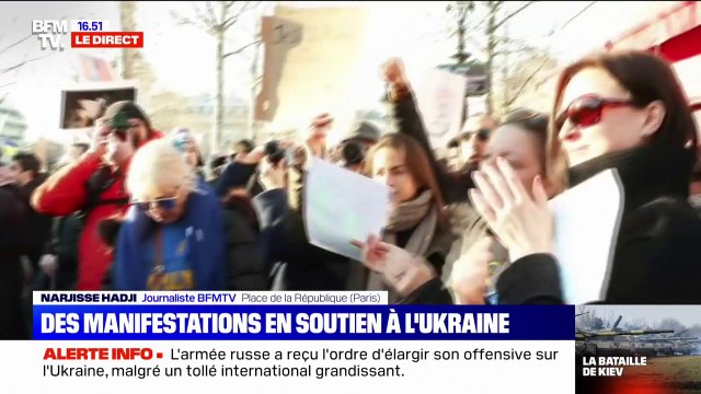 Plusieurs milliers de personnes manifestent à Paris en soutien aux Ukrainiens