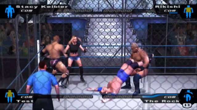 Here Comes the Pain Stacy Keibler(ovr100) vs Rikishi vs Test vs The Rock