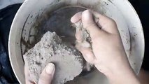 ASMR Super gritty sand cement blocks water crumble in bucket Cr: asmr crumble yt