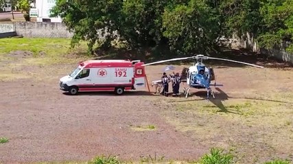 Paciente que precisava de UTI Pediátrica no HUOP é trazido a Cascavel pelo Helicóptero do Consamu