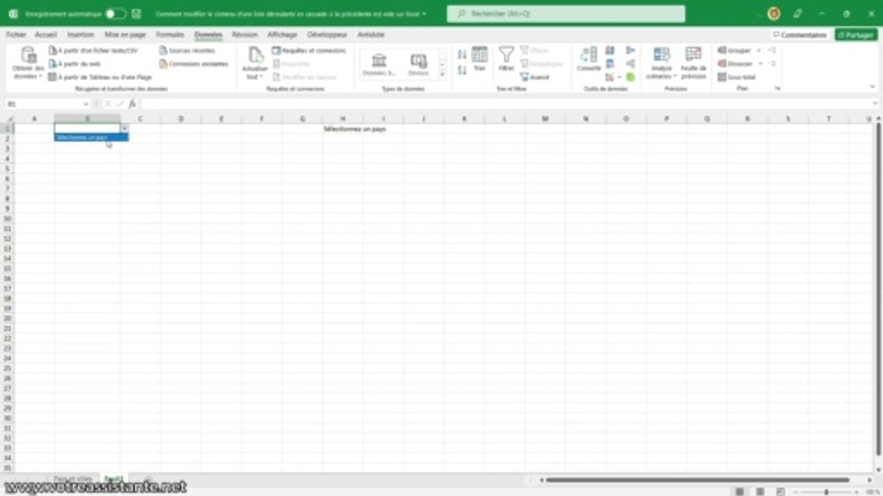 Comment modifier le contenu d’une liste déroulante en cascade si la précédente est vide sur Excel ?