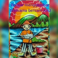 Cara Menggambar Nelayan mencari IKAN