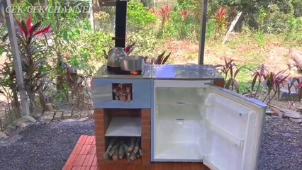Membuat tungku 2in1 cantik dari kulkas bekas
