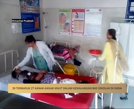 30 termasuk 27 kanak-kanak maut dalam kemalangan bas sekolah di India
