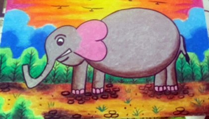 Cara Menggambar Gajah dari angka 3