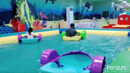 It's fun playing boats at the mall