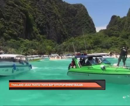 Thailand arah pantai Maya Bay, di pulau Phi Phi ditutup empat bulan