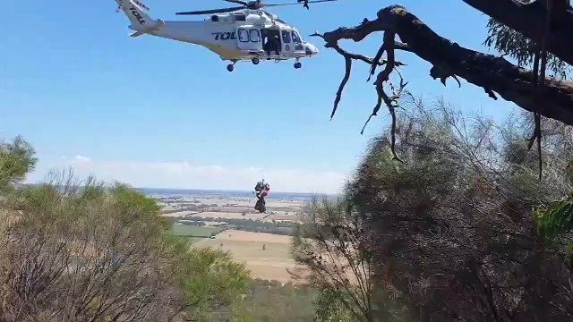 Hiker winched off The Rock, video by Wagga VRA | Daily Advertiser | February 27, 2022