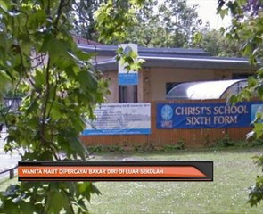 Wanita maut dipercayai bakar diri di luar sekolah