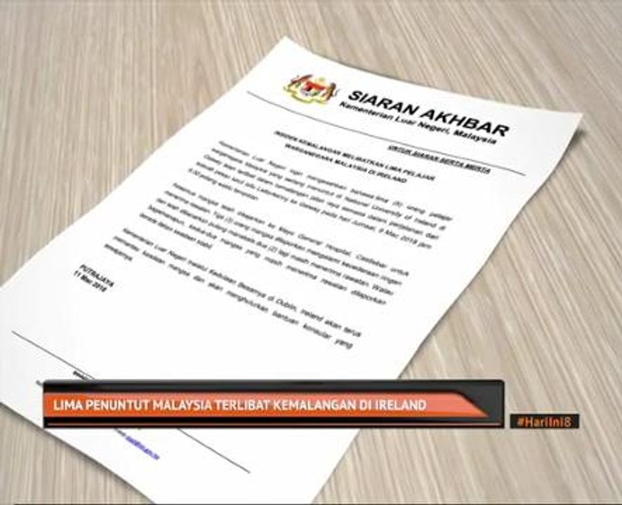 Lima penuntut Malaysia terlibat kemalangan di Ireland