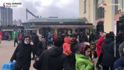 بدون تعليق: أوكرانيون يركضون إلى الملاجئ خوفاً من القصف الروسي