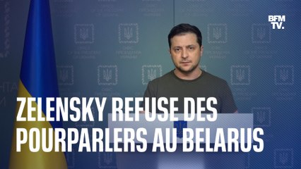 Download Video: Volodymyr Zelensky ouvert à des négociations avec Moscou mais pas au Belarus