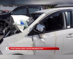 Tiga sekeluarga maut, kereta bertembung, berpusing dan terbalik di Machang