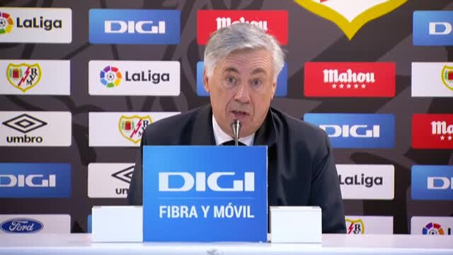Ancelotti muy satisfecho por la victoria por la mínima del Madrid ante el Rayo Vallecano