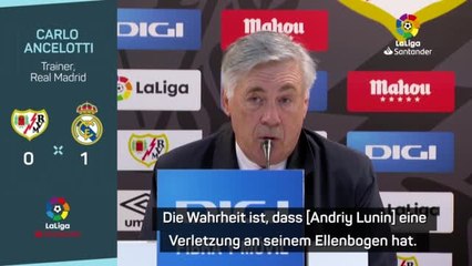 Ancelotti: “Ukrainer Lunin fehlt wegen Verletzung”