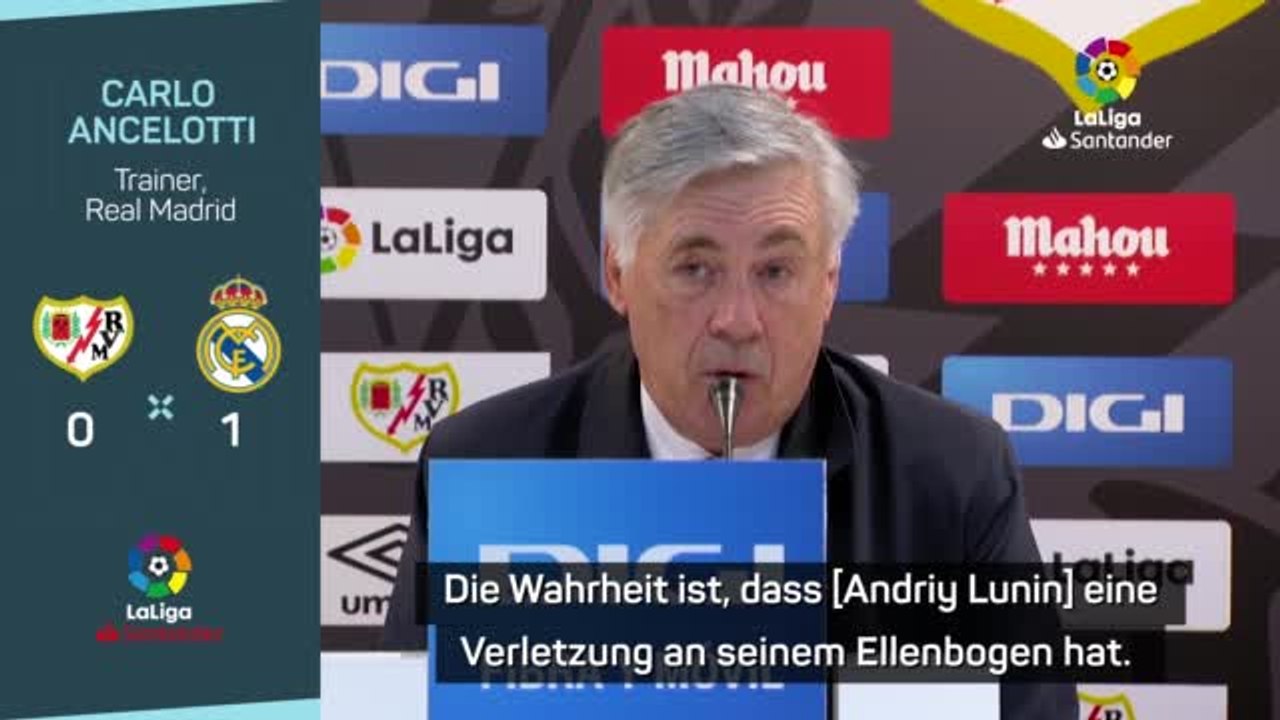 Ancelotti: “Ukrainer Lunin fehlt wegen Verletzung”