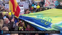 Cientos de ucranianos se manifiestan en Madrid en contra de la invasión rusa