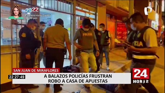 SJM: a balazos policía frustró robo a casa de apuestas
