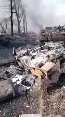 Dégâts des affrontements entre l'Ukraine et la Russie à Bucha, à moins de 5 km de Kiev