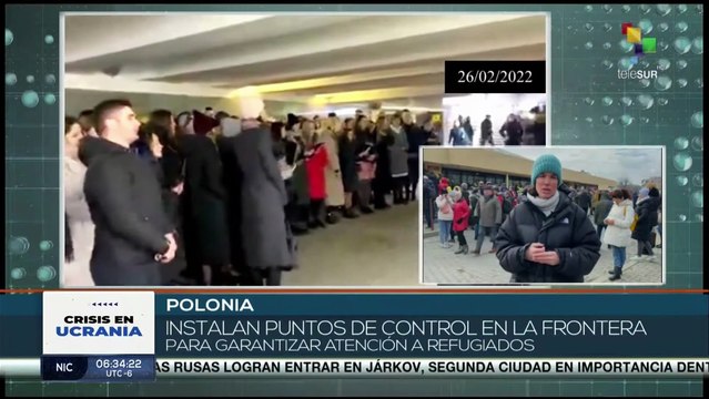 Miles de refugiados ucranianos llegan en tren a la frontera Ucrania - Polonia