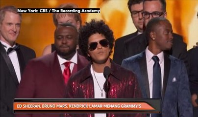 Ed Sheeran, Bruno Mars, Kendrick Lamar menang Grammy's