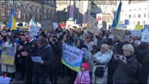 AMSTERDAM - Rusya'nın Ukrayna saldırısı Hollanda'da protesto edildi