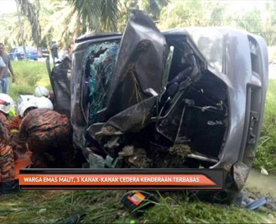 Warga emas maut, 3 kanak-kanak cedera kenderaan terbabas