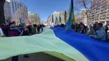 WASHINGTON - Rusya'nın Ukrayna'ya saldırısı Beyaz Saray önünde protesto edildi