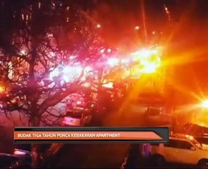 Budak tiga tahun punca kebakaran apartment