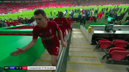 Liverpool lift the 2021/22 Carabao Cup trophy