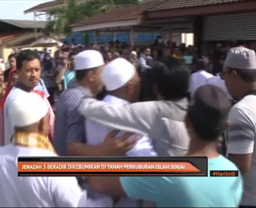 Jenazah 3 beradik dikebumikan di Tanah Perkuburan Islam Binjai