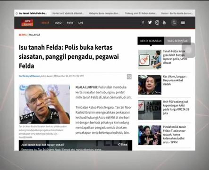 Isu tanah Felda: Polis buka kertas siasatan, panggil pengadu, pegawai Felda