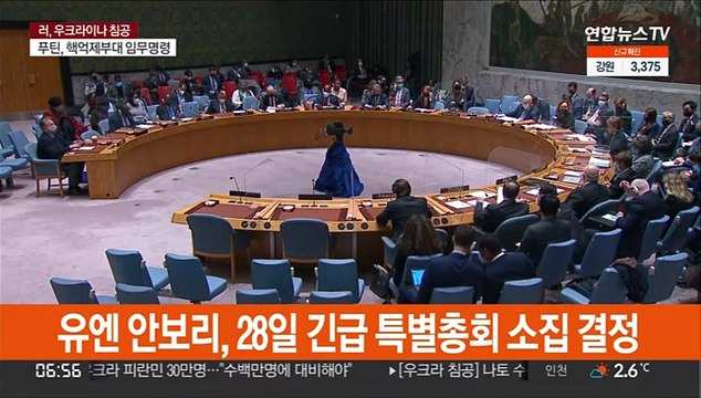 유엔 안보리, 28일 긴급 특별총회 소집 결정