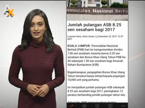 Jumlah pulangan ASB 8.25 sen sesaham bagi 2017 & PBB batal pengiktirafan Baitulmaqdis sebagai ibu negara Israel